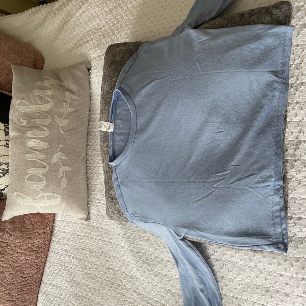 Baby blue cropped long sleeve